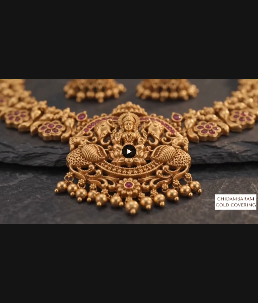 TNL1157 Premium Quality Antique Gold Gajalakshmi Necklace For Wedding TNL1157 Premium Quality Antique Gold Gajalakshmi Necklace For Wedding